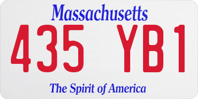 MA license plate 435YB1
