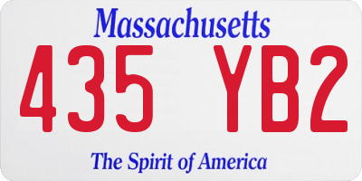 MA license plate 435YB2