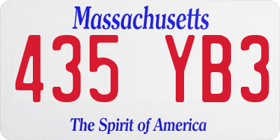 MA license plate 435YB3
