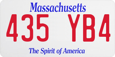 MA license plate 435YB4