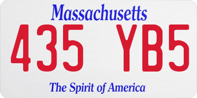 MA license plate 435YB5