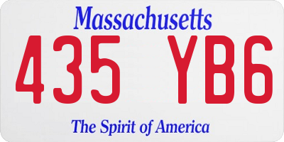 MA license plate 435YB6