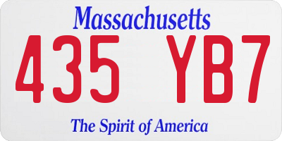 MA license plate 435YB7