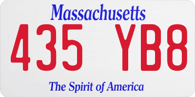 MA license plate 435YB8