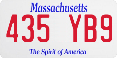 MA license plate 435YB9