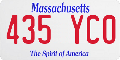 MA license plate 435YC0