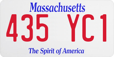 MA license plate 435YC1