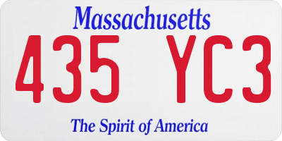 MA license plate 435YC3