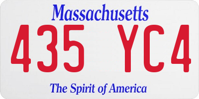 MA license plate 435YC4