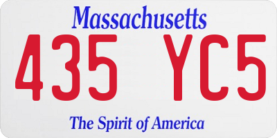 MA license plate 435YC5