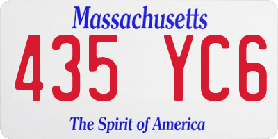 MA license plate 435YC6