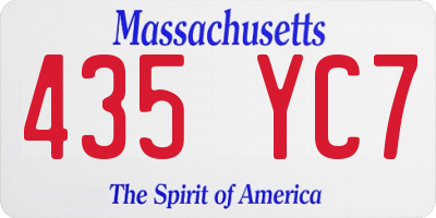 MA license plate 435YC7