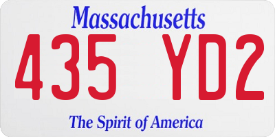 MA license plate 435YD2