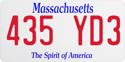 MA license plate 435YD3