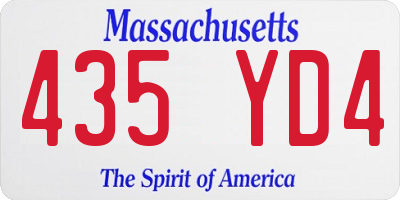 MA license plate 435YD4
