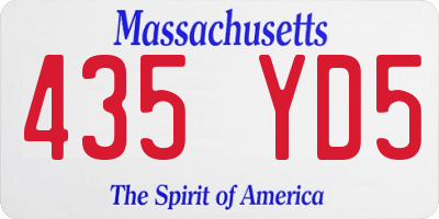 MA license plate 435YD5
