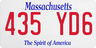 MA license plate 435YD6