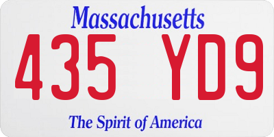 MA license plate 435YD9