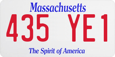 MA license plate 435YE1