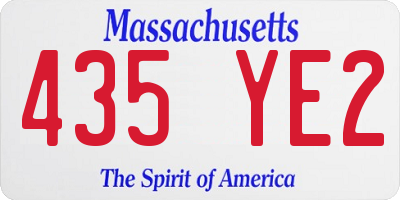 MA license plate 435YE2