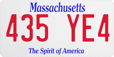 MA license plate 435YE4
