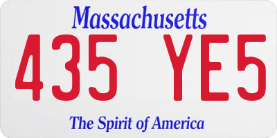 MA license plate 435YE5