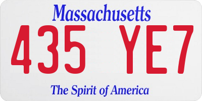 MA license plate 435YE7