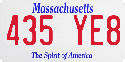 MA license plate 435YE8