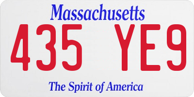 MA license plate 435YE9
