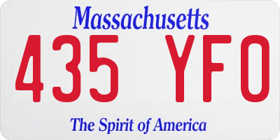 MA license plate 435YF0