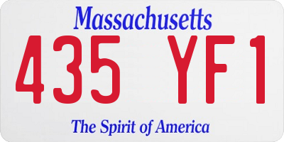 MA license plate 435YF1