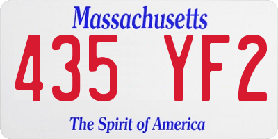 MA license plate 435YF2