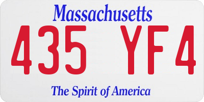 MA license plate 435YF4
