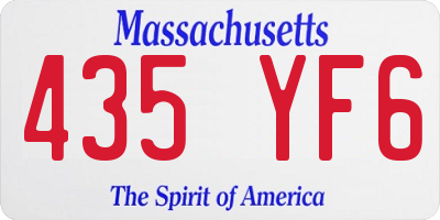 MA license plate 435YF6