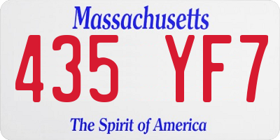MA license plate 435YF7