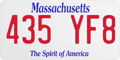 MA license plate 435YF8