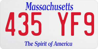 MA license plate 435YF9