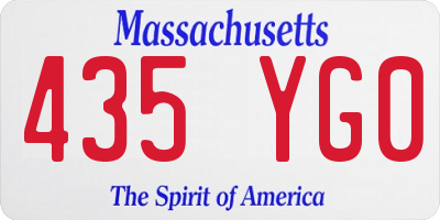 MA license plate 435YG0