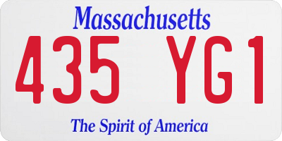 MA license plate 435YG1