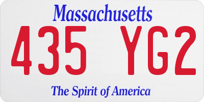 MA license plate 435YG2