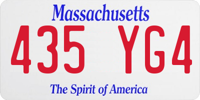MA license plate 435YG4