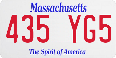 MA license plate 435YG5
