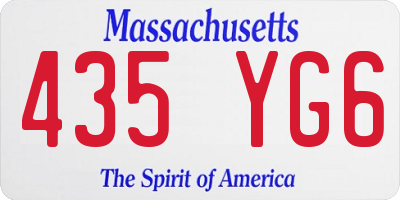 MA license plate 435YG6