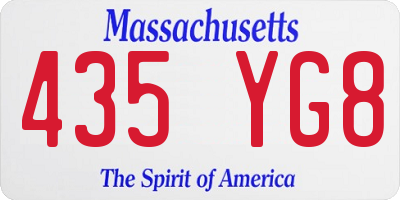 MA license plate 435YG8