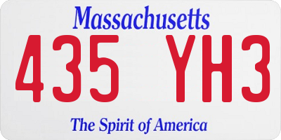 MA license plate 435YH3
