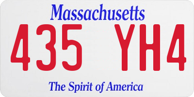 MA license plate 435YH4