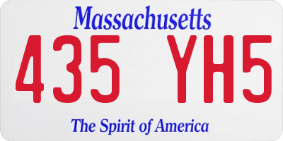 MA license plate 435YH5