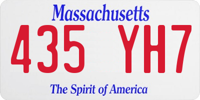MA license plate 435YH7