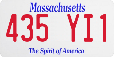 MA license plate 435YI1