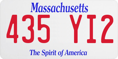 MA license plate 435YI2